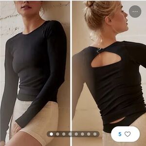 Free People Movement- Sz XL- Black- Easy Free Throw Shirt W/ Thumbholes!